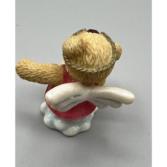 Enesco Priscilla Hillman Teddy Bear Angel with Wings Red Shirt #824483 2001 - Picture 2 of 4